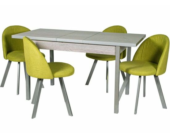 Стол М65 «Денвер» ДП1-01-06 1100(1400)*680 ЛДСП «Навара», квадратные металлик, изображение 11 | Интернет магазин мебели и декора LifeDekor