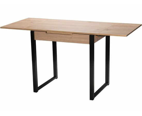 Стол М102 «Алан» ДП1-01-11 900(1200)(1500)*670, ЛДСП:Дуб Эврика, Н/стола (Черный матовый), изображение 3 | Интернет магазин мебели и декора LifeDekor