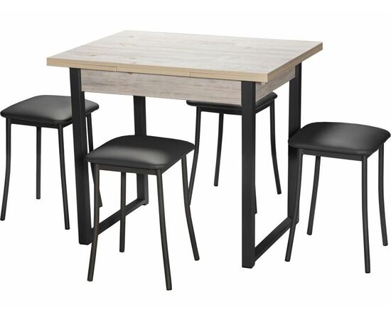 Стол М102 «Алан» ДП1-01-11 900(1200)(1500)*670, ЛДСП:Наоми, Н/стола (Графит), изображение 4 | Интернет магазин мебели и декора LifeDekor