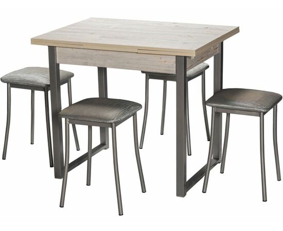 Стол М102 «Алан» ДП1-01-11 900(1200)(1500)*670, ЛДСП:Наоми, Н/стола (Металлик), изображение 4 | Интернет магазин мебели и декора LifeDekor