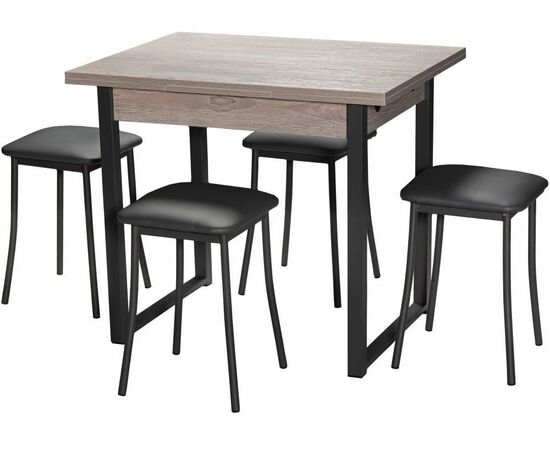 Стол М102 «Алан» ДП1-01-11 900(1200)(1500)*670, ЛДСП:Навара, Н/стола (Графит), изображение 4 | Интернет магазин мебели и декора LifeDekor