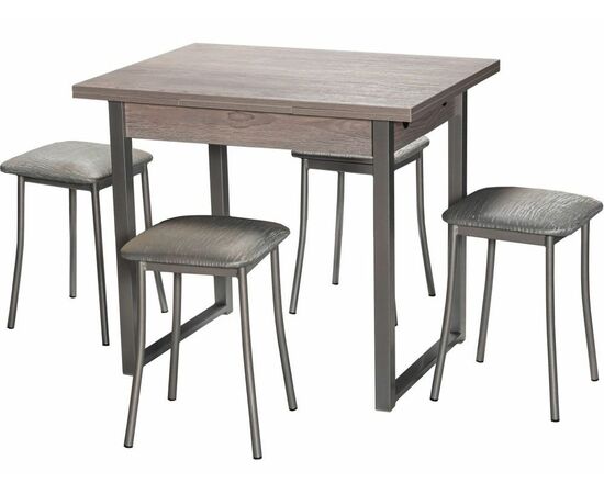 Стол М102 «Алан» ДП1-01-11 900(1200)(1500)*670, ЛДСП:Навара, Н/стола (Металлик), изображение 4 | Интернет магазин мебели и декора LifeDekor