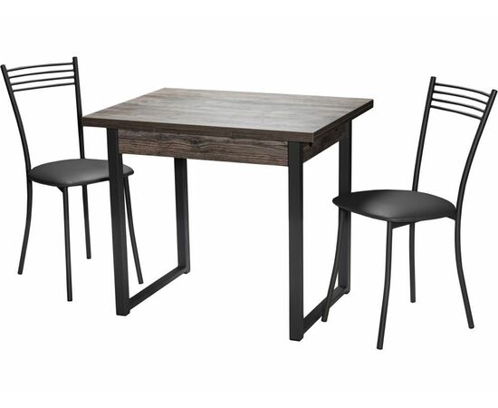 Стол М102 «Алан» ДП1-01-11 900(1200)(1500)*670, ЛДСП:Сосна Пасадена, Н/стола (Графит), изображение 4 | Интернет магазин мебели и декора LifeDekor