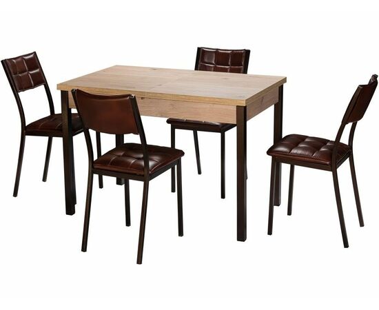 Стол М65 «Денвер» ДП1-01-06 1100(1400)*680 ЛДСП «Дуб Эврика», квадратные Арабискат, изображение 5 | Интернет магазин мебели и декора LifeDekor