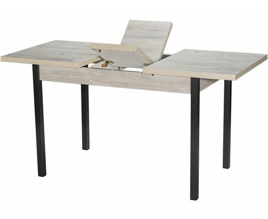 Стол М65 «Денвер» ДП1-01-06 1100(1400)*680 ЛДСП «Наоми», квадратные Графит, изображение 3 | Интернет магазин мебели и декора LifeDekor