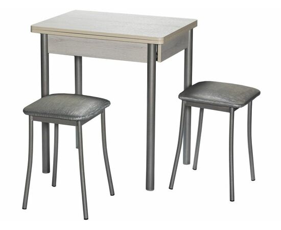 Стол ДП1-01-08 700(1000)*500 «Компакт» ЛДСП:Дуб Самерсет, Н/с прямые Металлик, изображение 5 | Интернет магазин мебели и декора LifeDekor