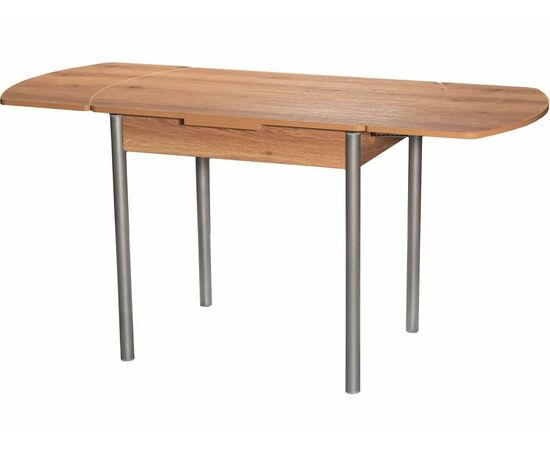 Стол М2 ДП1-02-04 1000(1600)*670, ЛДСП:Дуб горный, Н/стола прямые Металлик, изображение 3 | Интернет магазин мебели и декора LifeDekor