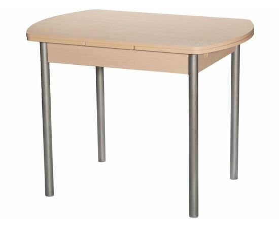 Стол М2 ДП1-02-04 1000(1600)*670, ЛДСП:Дуб светлый, Н/стола прямые Металлик, изображение 2 | Интернет магазин мебели и декора LifeDekor