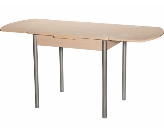 Стол М2 ДП1-02-04 1000(1600)*670, ЛДСП:Дуб светлый, Н/стола прямые Металлик, изображение 3 | Интернет магазин мебели и декора LifeDekor