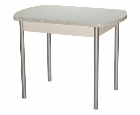 Стол М2 ДП1-02-04 1000(1600)*670, ЛДСП:Жемчуг, Н/стола прямые Металлик, изображение 2 | Интернет магазин мебели и декора LifeDekor