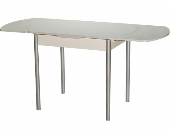 Стол М2 ДП1-02-04 1000(1600)*670, ЛДСП:Жемчуг, Н/стола прямые Металлик, изображение 3 | Интернет магазин мебели и декора LifeDekor