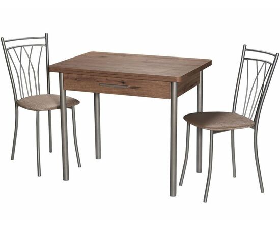 Стол М20 ДП1-02-05 900(1200)*600, ЛДСП:Дуб Велингтон, Н/стола (Металлик), изображение 5 | Интернет магазин мебели и декора LifeDekor