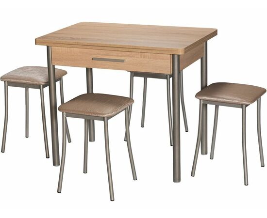 Стол М20 ДП1-02-05 900(1200)*600, ЛДСП:Дуб Сонома, Н/стола (Металлик), изображение 5 | Интернет магазин мебели и декора LifeDekor