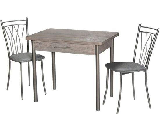 Стол М20 ДП1-02-05 900(1200)*600, ЛДСП:Дуб Навара, Н/стола (Металлик), изображение 5 | Интернет магазин мебели и декора LifeDekor