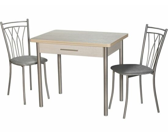 Стол М20 ДП1-02-05 900(1200)*600, ЛДСП:Дуб Самерсет, Н/стола (Металлик), изображение 5 | Интернет магазин мебели и декора LifeDekor