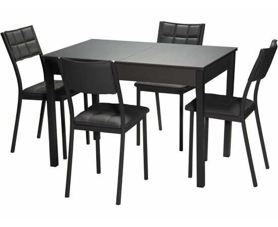 Стол М81 ДП1-03-03 1100(1400)*680 «Бристоль» Стекло Мателюкс с/в «Темно-серое», Н/с Графит, изображение 4 | Интернет магазин мебели и декора LifeDekor