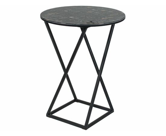 Стол М100 ДП1-03-05 480*480*620 Фотопечать «Кофе хаус», черный матовый, изображение 2 | Интернет магазин мебели и декора LifeDekor