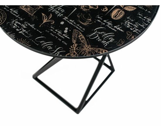 Стол М100 ДП1-03-05 480*480*620 Фотопечать «Кофе хаус», черный матовый, изображение 7 | Интернет магазин мебели и декора LifeDekor