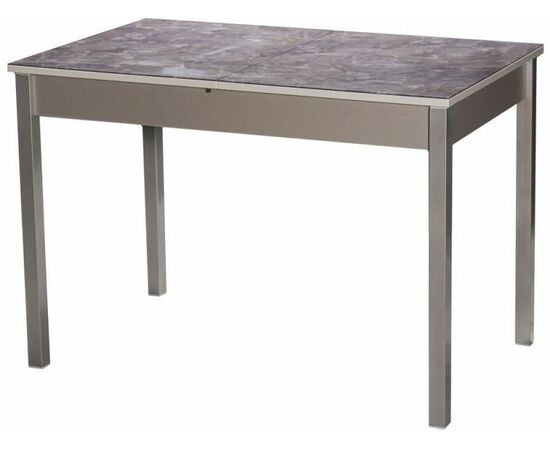 Стол М80 ДП1-03-03 1100(1400)*680 «Бристоль» Стекло с/в «Королевский Мрамор», Н/с Металлик | Интернет магазин мебели и декора LifeDekor