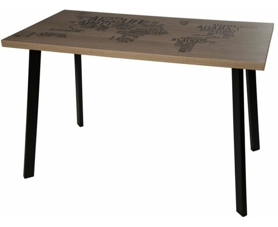 Стол М95 «Бремор» ДП1-02-08 ЛДСП «Эврика», фотопечать «Карта мира», черный матовый | Интернет магазин мебели и декора LifeDekor