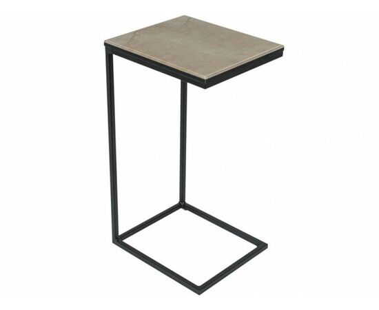 Стол М86 ДП1-03-04 340*300*610 фотопечать «Камень бежевый», черный матовый | Интернет магазин мебели и декора LifeDekor