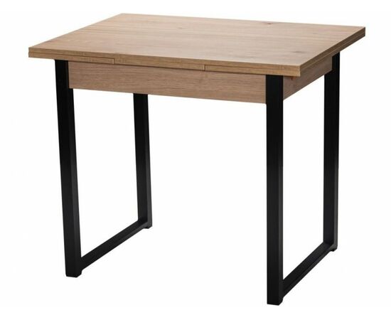 Стол М102 «Алан» ДП1-01-11 900(1200)(1500)*670, ЛДСП:Дуб Эврика, Н/стола (Черный матовый) | Интернет магазин мебели и декора LifeDekor