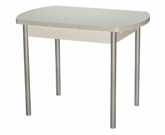 Стол М2 ДП1-02-04 1000(1600)*670, ЛДСП:Жемчуг, Н/стола прямые Металлик | Интернет магазин мебели и декора LifeDekor