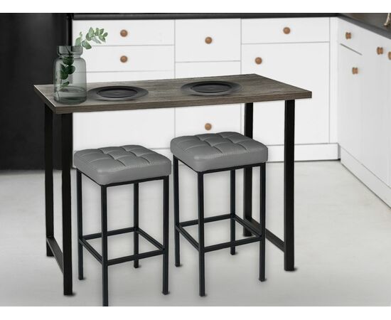 Стул «Камелот» ДП 2-07, кожзам «Темно-серый», каркас черный матовый, изображение 6 | Интернет магазин мебели и декора LifeDekor