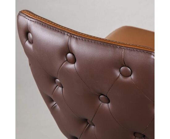 Стул Lucas, экокожа коричневый, золотистый декор на ножках, изображение 7 | Интернет магазин мебели и декора LifeDekor