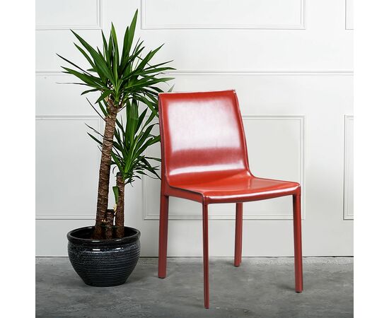 Стул Barrie, кожа ретро-красный | Интернет магазин мебели и декора LifeDekor