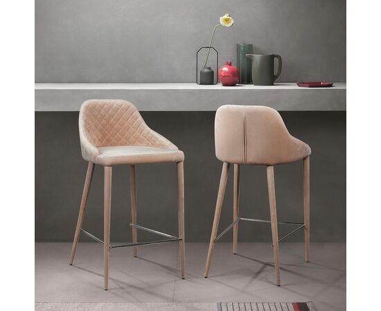 Стул полубарный Douglas, бархат бежевый, изображение 10 | Интернет магазин мебели и декора LifeDekor