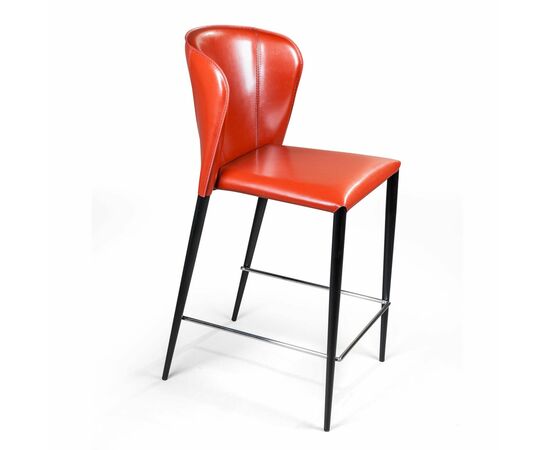 Стул полубарный Albert, кожа ретро-красный, изображение 7 | Интернет магазин мебели и декора LifeDekor