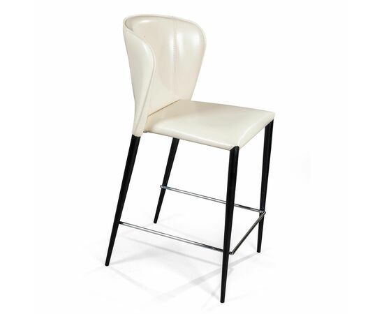 Стул полубарный Albert, кожа бежевый, изображение 7 | Интернет магазин мебели и декора LifeDekor