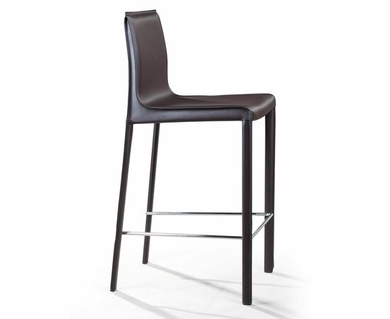 Стул полубарный Barrie, кожа коричневый, изображение 4 | Интернет магазин мебели и декора LifeDekor