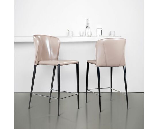 Стул полубарный Albert, кожа капучино, изображение 2 | Интернет магазин мебели и декора LifeDekor