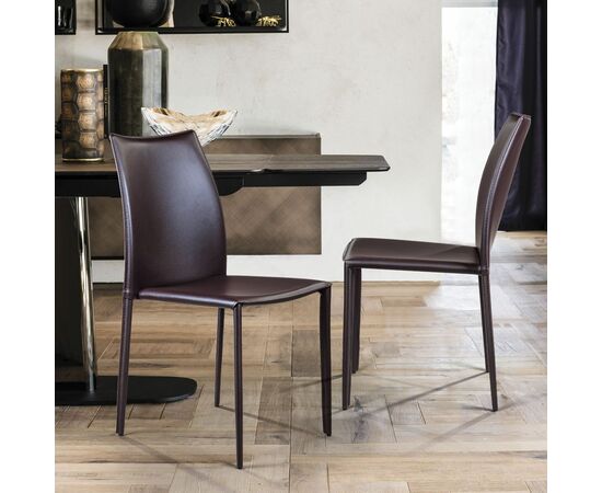 Стул Rolf, кожа коричневый, изображение 5 | Интернет магазин мебели и декора LifeDekor