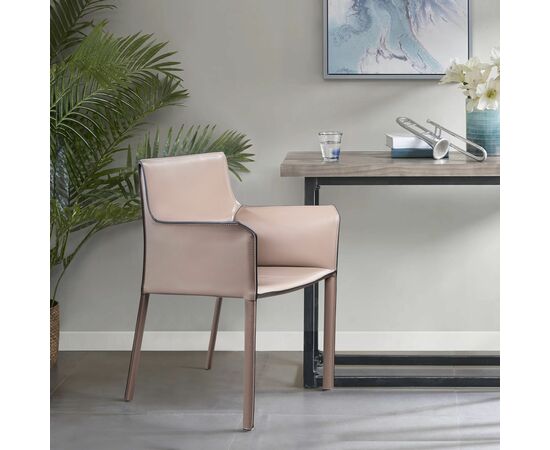 Стул с подлокотниками Barrie, кожа капучино, изображение 2 | Интернет магазин мебели и декора LifeDekor