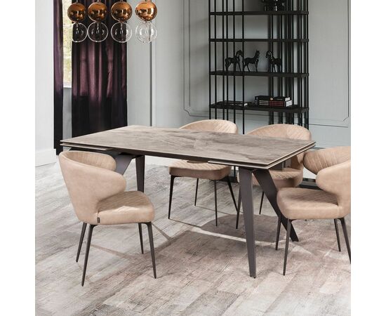 Стол раскладной Grant (160+80), мрамор испанская керамика светлый, изображение 10 | Интернет магазин мебели и декора LifeDekor