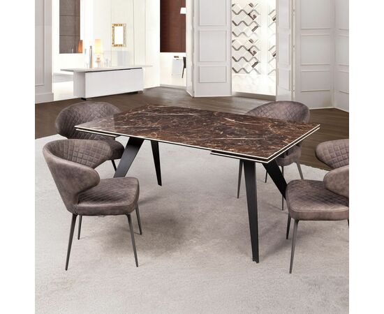 Стол раскладной Grant (160+80), мрамор испанская керамика черный, изображение 8 | Интернет магазин мебели и декора LifeDekor