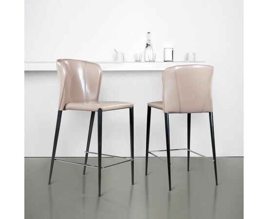 Стул полубарный Albert, кожа капучино, изображение 5 | Интернет магазин мебели и декора LifeDekor