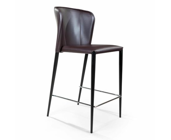 Стул полубарный Albert, кожа коричневый, изображение 7 | Интернет магазин мебели и декора LifeDekor