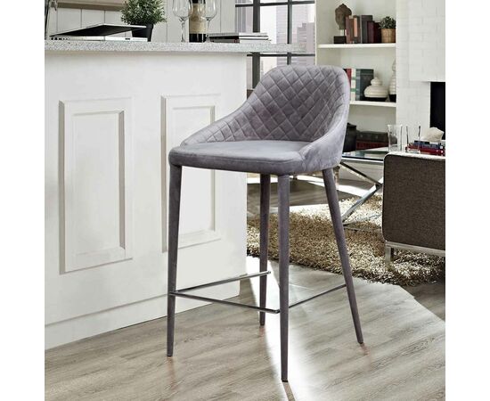 Стул полубарный Douglas, бархат серый, изображение 9 | Интернет магазин мебели и декора LifeDekor