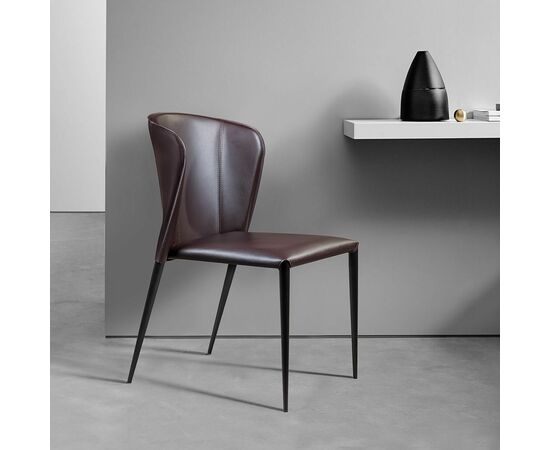 Стул Albert, кожа коричневый, изображение 5 | Интернет магазин мебели и декора LifeDekor