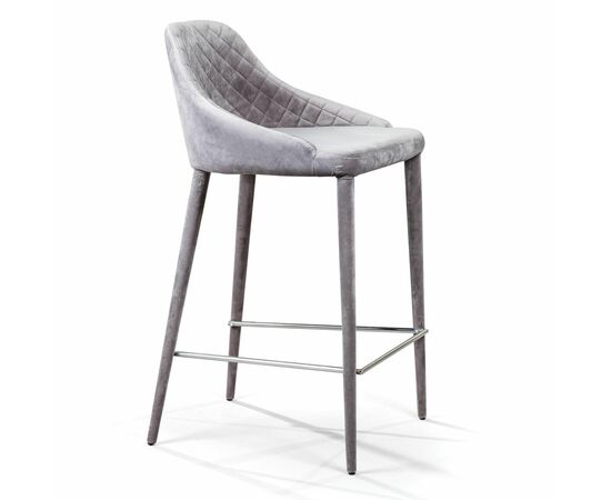 Стул полубарный Douglas, бархат серый, изображение 4 | Интернет магазин мебели и декора LifeDekor
