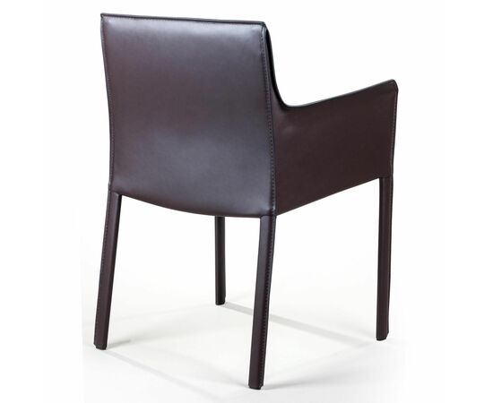 Стул с подлокотниками Barrie, кожа коричневый, изображение 7 | Интернет магазин мебели и декора LifeDekor