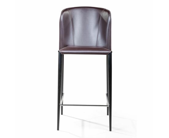 Стул полубарный Albert, кожа коричневый, изображение 3 | Интернет магазин мебели и декора LifeDekor