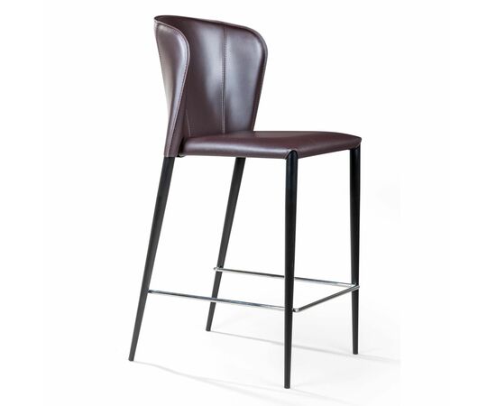 Стул полубарный Albert, кожа коричневый | Интернет магазин мебели и декора LifeDekor