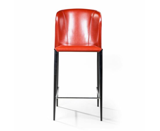 Стул полубарный Albert, кожа ретро-красный, изображение 3 | Интернет магазин мебели и декора LifeDekor