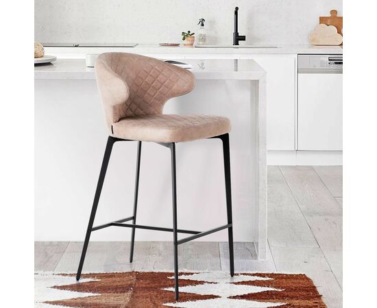 Стул полубарный Richard, замша бежевый, изображение 2 | Интернет магазин мебели и декора LifeDekor
