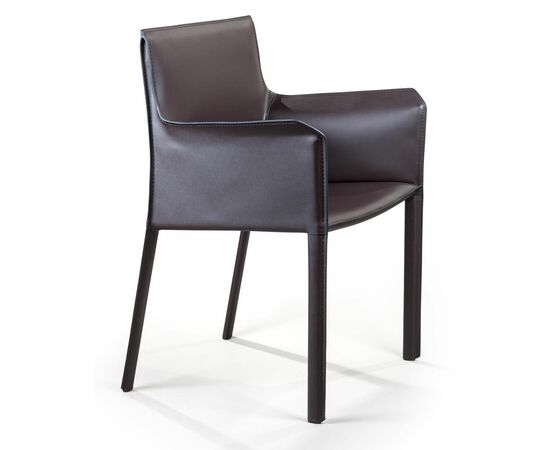 Стул с подлокотниками Barrie, кожа коричневый, изображение 4 | Интернет магазин мебели и декора LifeDekor
